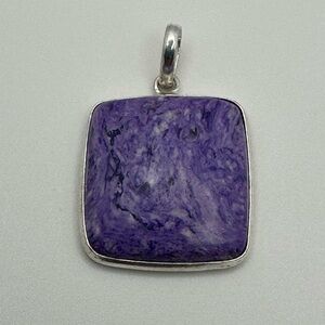 PURPLE CHAROITE Square Stone Pendant NEW